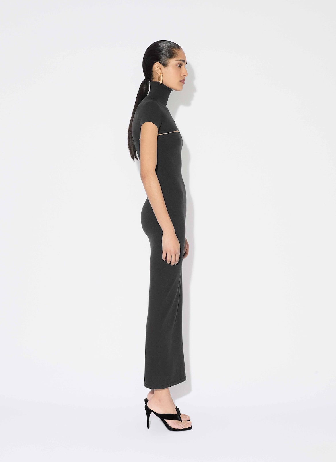 SECOND-SKIN KNIT CUT-OUT DRESS ALAÏA BLACK SECOND-SKIN KNIT CUT-OUT DRESS